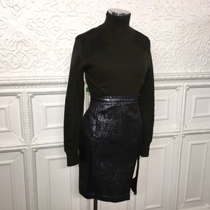 Aqua Skirts - NWT Aqua Metallic Blue Pencil Skirt w/Front Zipper Aqua Skirts - NWT Aqua Metallic Blue Pencil Skirt w/Front Zipper